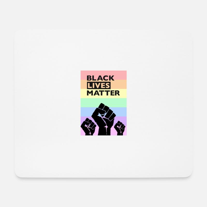 Black Lives Matter Rainbow - Mouse Pad (horizontal) - white