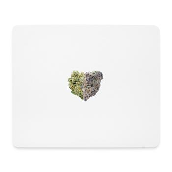 Weed Bud Cannabis Heart Love 420  - Mousepad (Querformat) - Weiß - Vorne