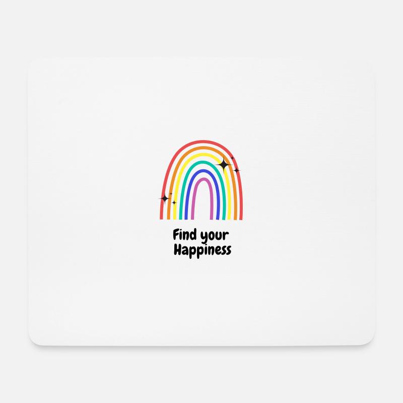 Regenbogen - Happiness - Mousepad (Querformat) - Weiß
