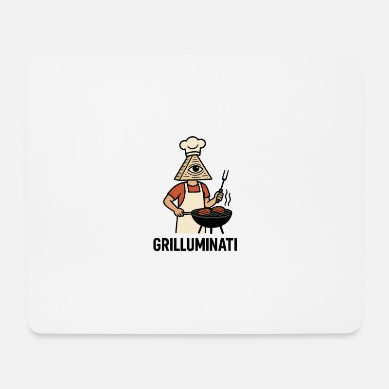 Grilluminati - die geheime Grillkunst - Mousepad (Querformat) - Weiß