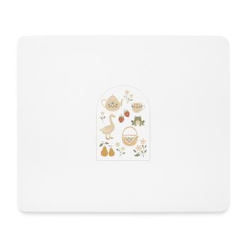 Douceur Champêtre: Nature and Vintage Tea - Mouse Pad (horizontal) - white - Front