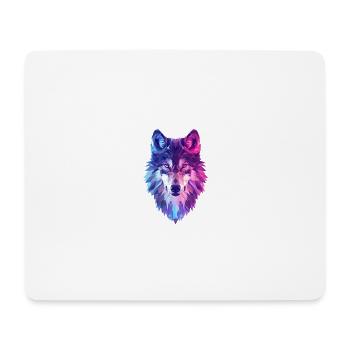 Geometrischer Wolf in Neonfarben - Mousepad (Querformat) - Weiß - Vorne