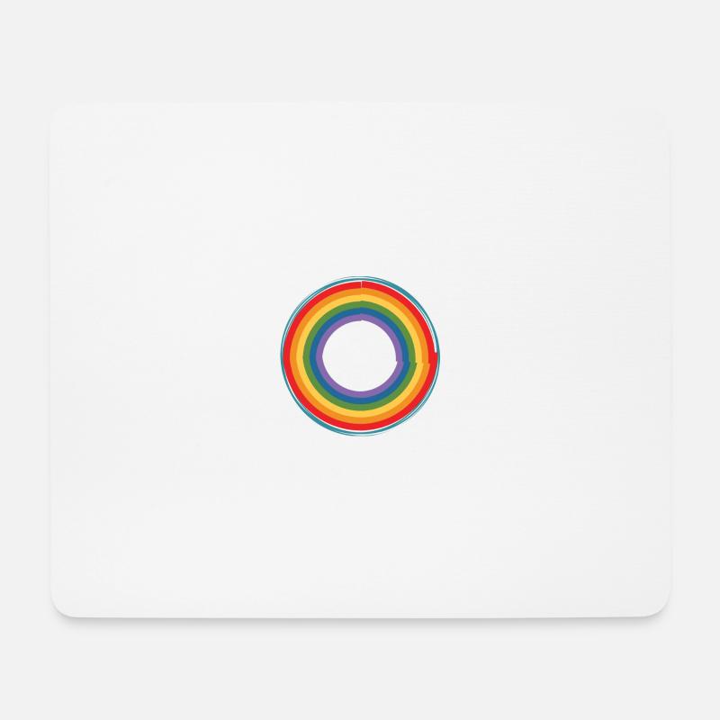 Rainbow circle - Mousepad (Querformat) - Weiß