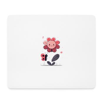 Flower with butterfly - Mouse Pad (horizontal) - white - Front