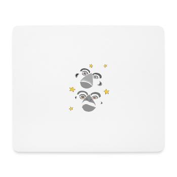 Zwei schreiende Affengesichter - Mousepad (Querformat) - Weiß - Vorne