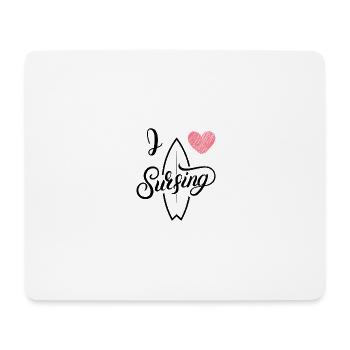 J’adore surfer - Tapis de souris (format paysage) - blanc - Devant