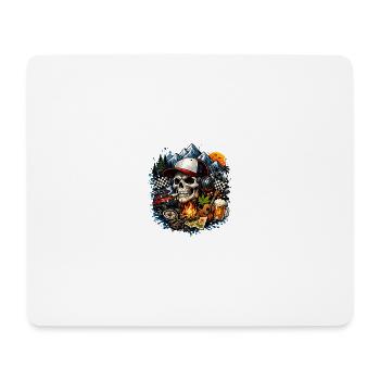 Skull Adventurer Camping Rock - Mouse Pad (horizontal) - white - Front