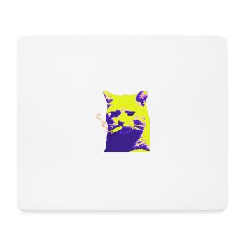 Cat smoking - Mouse Pad (horizontal) - white - Front