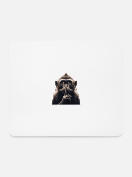 Ein schweigender Affe - Mousepad (Querformat) - Weiß