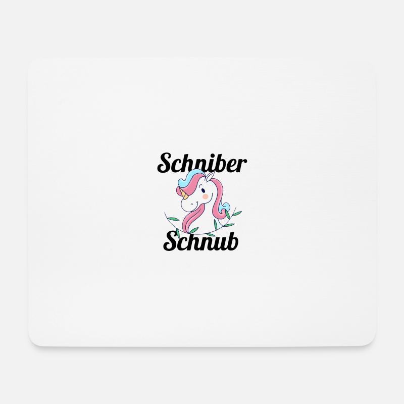 Schinber Einhorn - Mousepad (Querformat) - Weiß