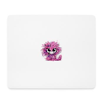 Cat, illustration, pink, disheveled, tousled - Mouse Pad (horizontal) - white - Front
