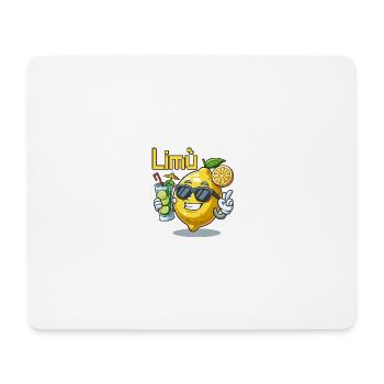Lemon Character mit Sonnenbrille und Cocktail - Mousepad (Querformat) - Weiß - Vorne