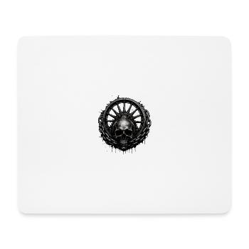 Striking dark motif with skull, solid chain - Mouse Pad (horizontal) - white - Front