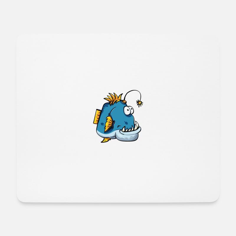 Hässlicher Fisch. - Mousepad (Querformat) - Weiß