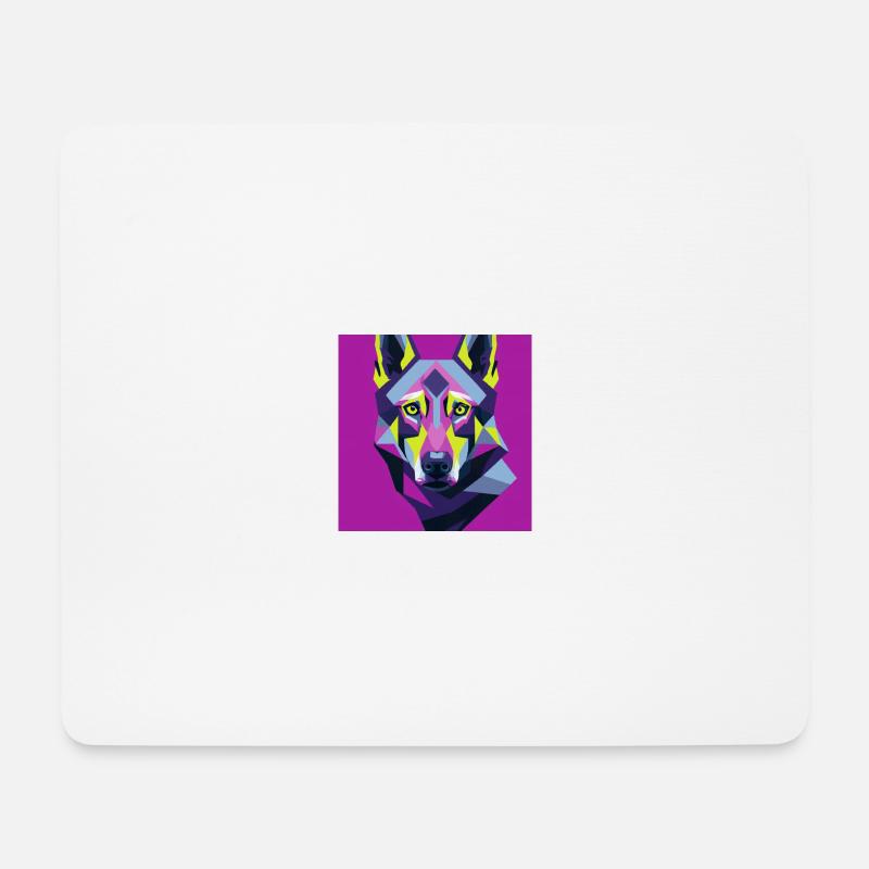 Hund Porträt Pop Art Style -Schäferhund Violett - Mousepad (Querformat) - Weiß