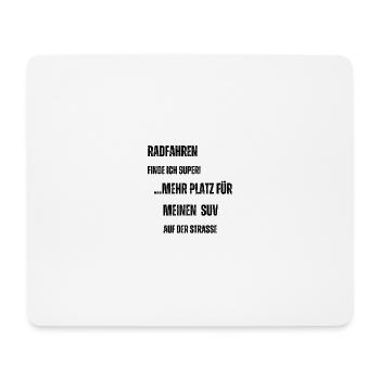 Radfahren vs. SUV - Mousepad (Querformat) - Weiß - Vorne