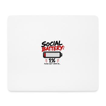 Soziale Batterie - Mousepad (Querformat) - Weiß - Vorne