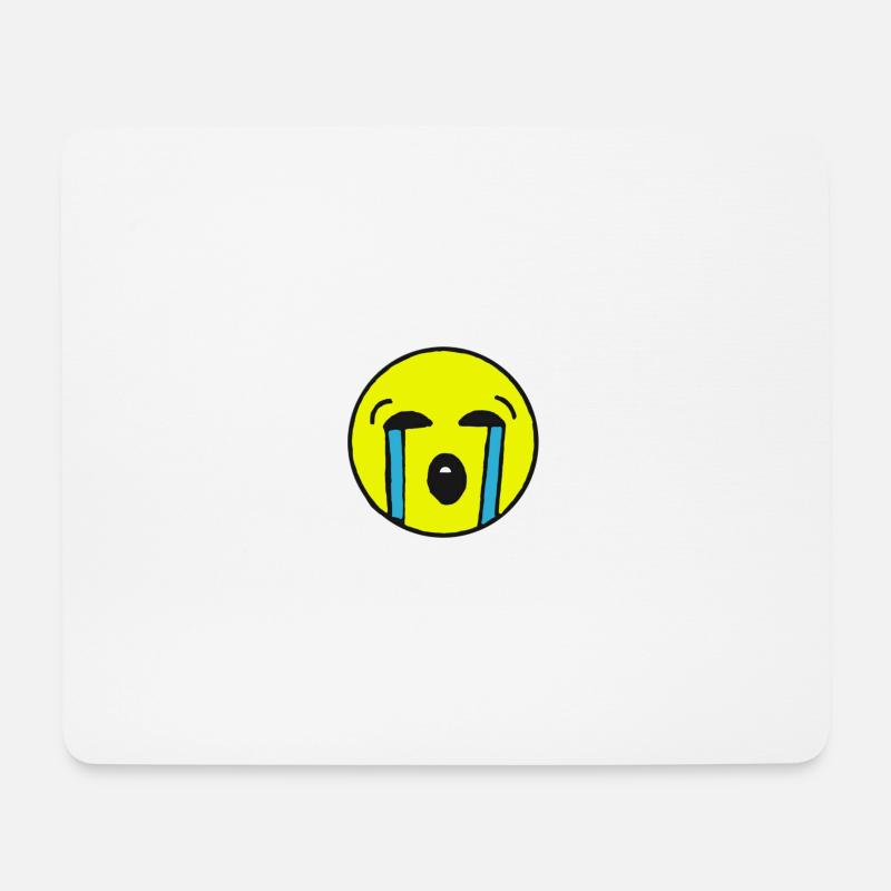 crying Emoji - Mousepad (Querformat) - Weiß
