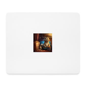 Cat watching a movie with popcorn - Mouse Pad (horizontal) - white - Front