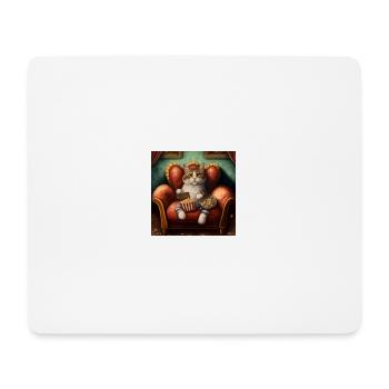 Chat antromorphe assis sur un canapé - Tapis de souris (format paysage) - blanc - Devant