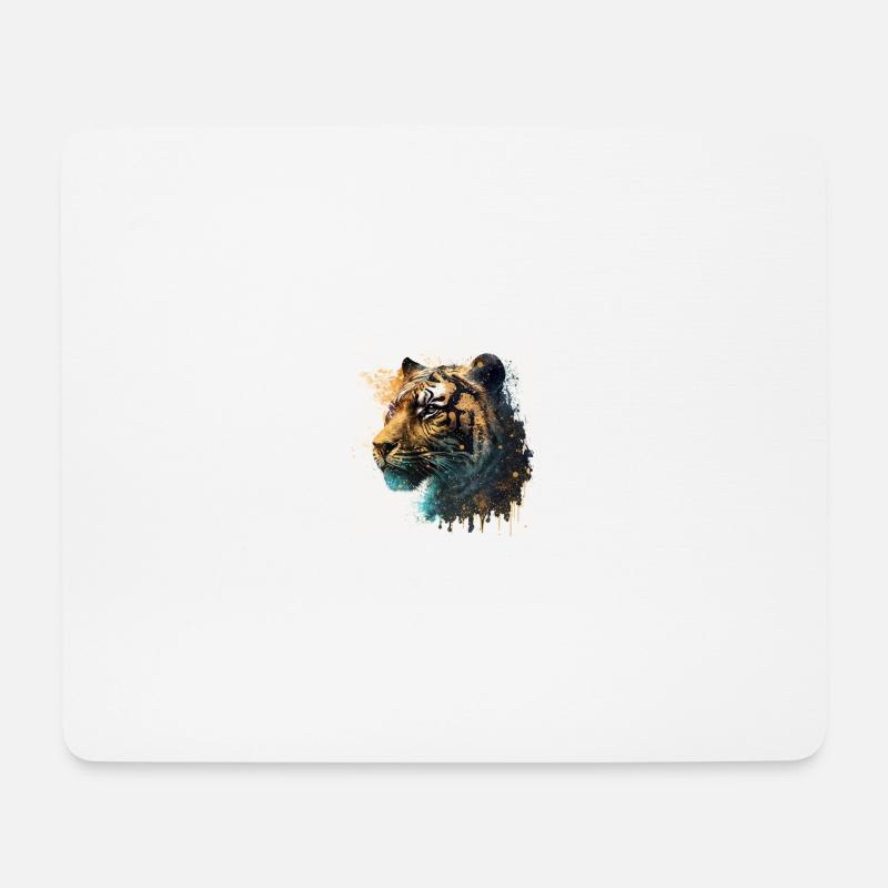 Wilder Glamour Tiger - Mousepad (Querformat) - Weiß