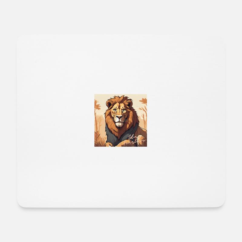Stay Fearless - Löwen Design - Mousepad (Querformat) - Weiß