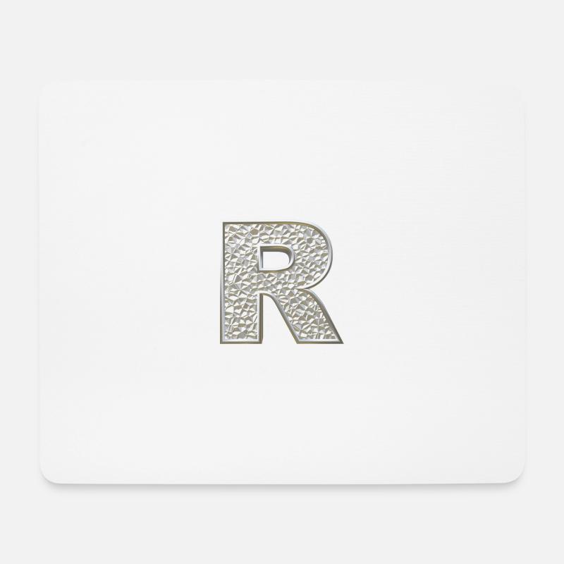 R, letter, letter R, initial, initial R, monogram, - Mousepad (Querformat) - Weiß