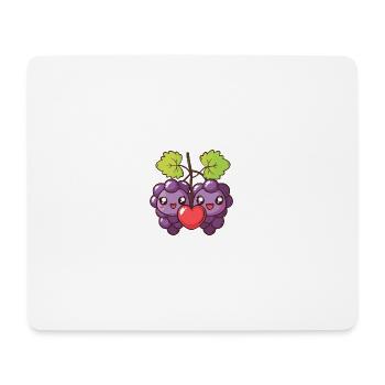Raisins Couple Amour Coeur Saint Valentin - Tapis de souris (format paysage) - blanc - Devant