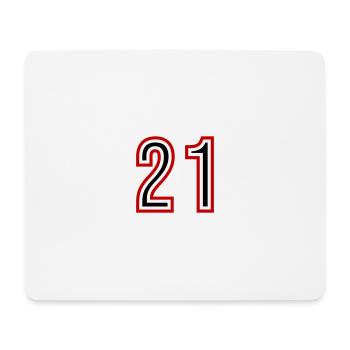 21 Number Years Jersey - Mouse Pad (horizontal) - white - Front