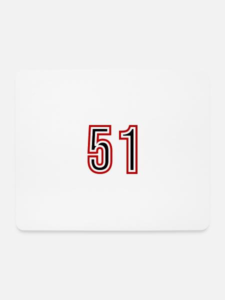 51 Zahl Jahre Trikot - Mousepad (Querformat) - Weiß