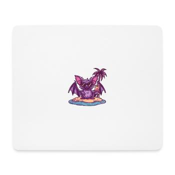 Fledermaus Sommer Strand Comic - Mousepad (Querformat) - Weiß - Vorne