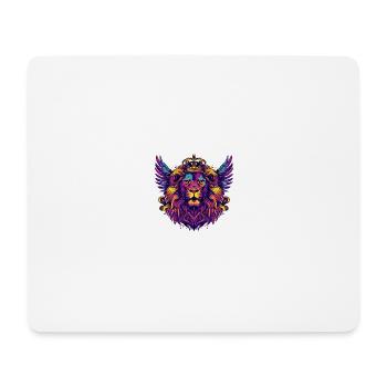 Lion Armoiries Portrait Coloré - Tapis de souris (format paysage) - blanc - Devant