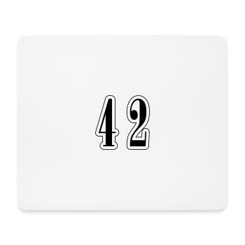 42 Zahl symbol - Mousepad (Querformat) - Weiß - Vorne