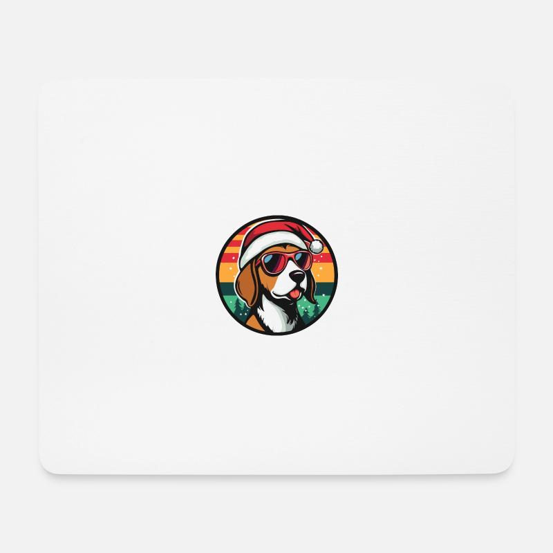Beagle Hund Weihnachten Cool - Mousepad (Querformat) - Weiß