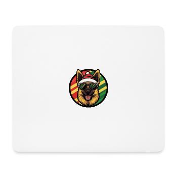 German Shepherd Dog Christmas Cool - Mouse Pad (horizontal) - white - Front