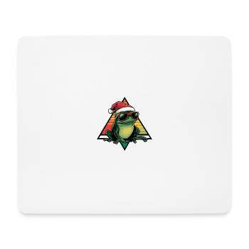 Frosch Weihnachten Cool - Mousepad (Querformat) - Weiß - Vorne