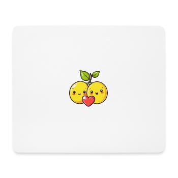 Lemon Couple Love Heart Valentine's Day - Mouse Pad (horizontal) - white - Front