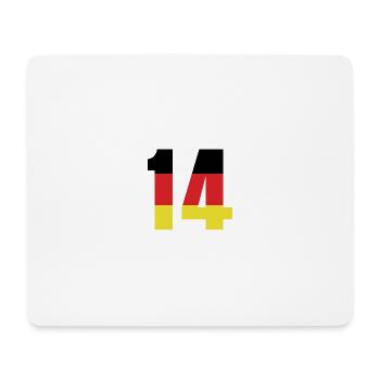 14 Numéro Allemagne Maillot - Tapis de souris (format paysage) - blanc - Devant