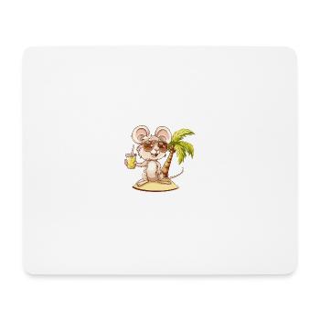 Mouse Summer Beach Comic - Mouse Pad (horizontal) - white - Front
