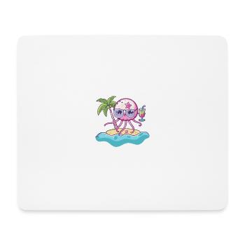 Jellyfish Summer Beach Comic - Mouse Pad (horizontal) - white - Front