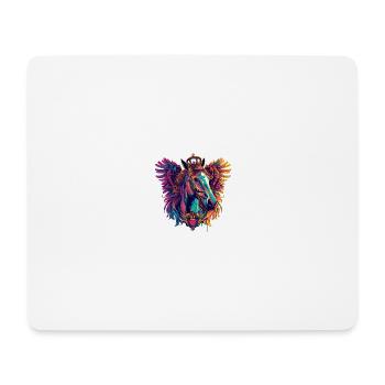 Pferd Wappen Porträt Bunt - Mousepad (Querformat) - Weiß - Vorne
