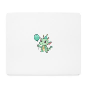 Drache Geburtstag Comic - Mousepad (Querformat) - Weiß - Vorne
