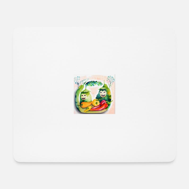 Cheerful vegetables - Mouse Pad (horizontal) - white