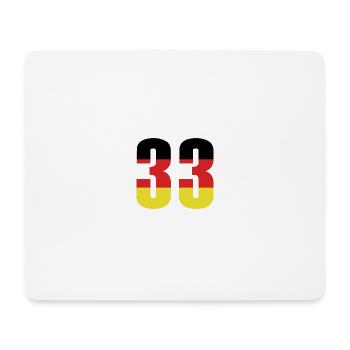 33 Zahl Deutschland Trikot - Mousepad (Querformat) - Weiß - Vorne