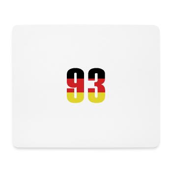 93 Zahl Deutschland Trikot - Mousepad (Querformat) - Weiß - Vorne