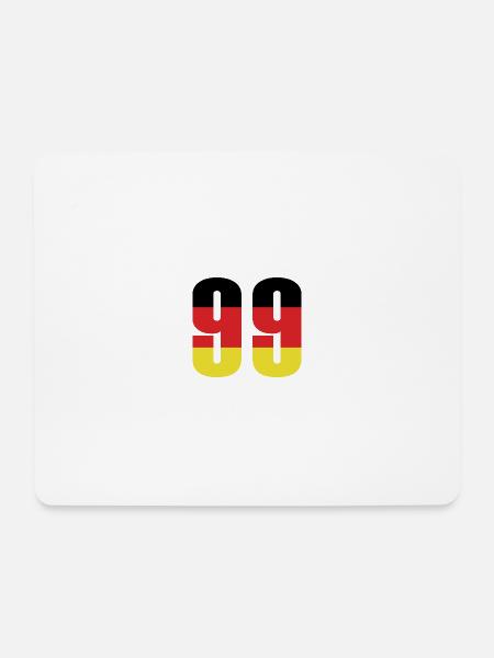 99 Zahl Deutschland Trikot - Mousepad (Querformat) - Weiß