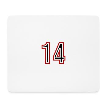 14 Zahl Jahre Trikot - Mousepad (Querformat) - Weiß - Vorne
