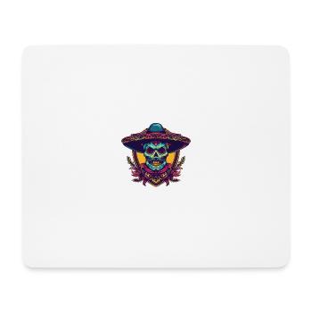 Crâne Mexicain Sombrero - Tapis de souris (format paysage) - blanc - Devant