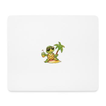 Turtle Summer Beach Comic - Mouse Pad (horizontal) - white - Front