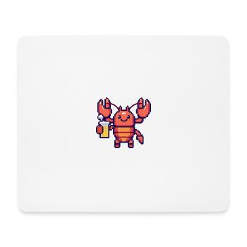 homard crabe bière pixel - Tapis de souris (format paysage) - blanc - Devant